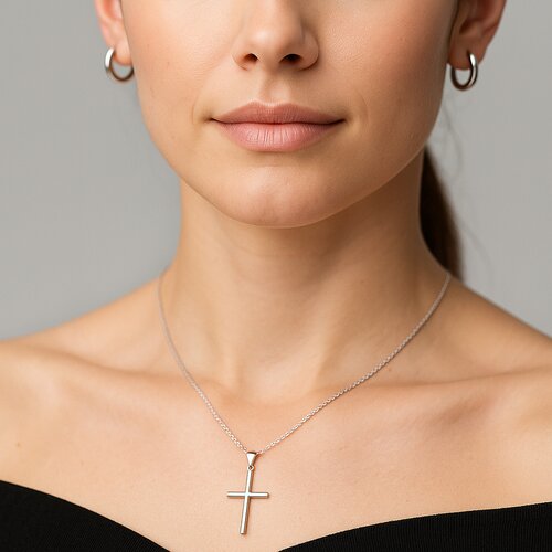 Colgante Cruz Lisa Tubular