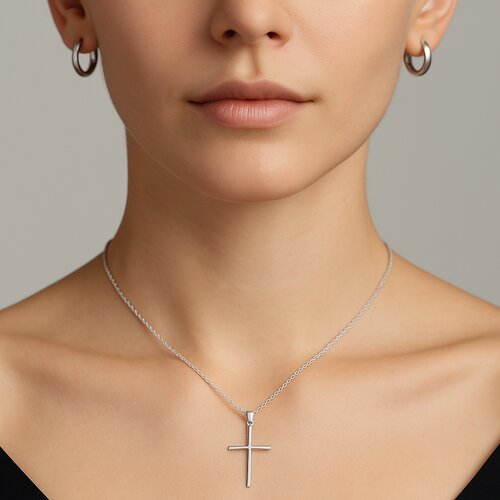 Colgante Cruz Lisa Tubular