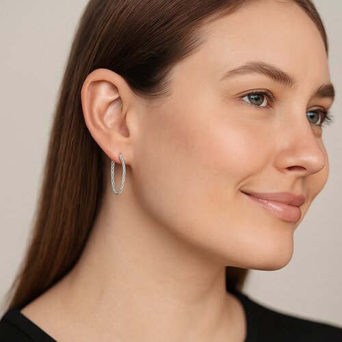 Argolla Ovalada Entorchada 25x18 mm