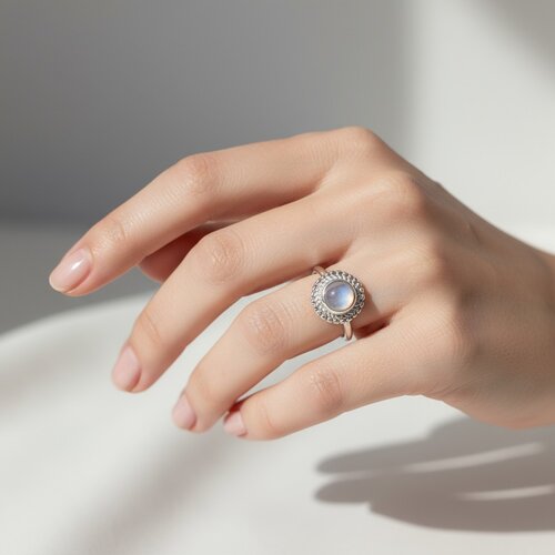 Anillo Circulo Piedra Luna