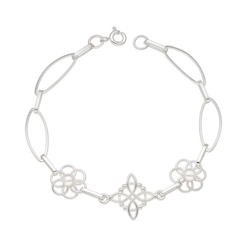 Pulsera Nudo de Brujas Flores Óvalos