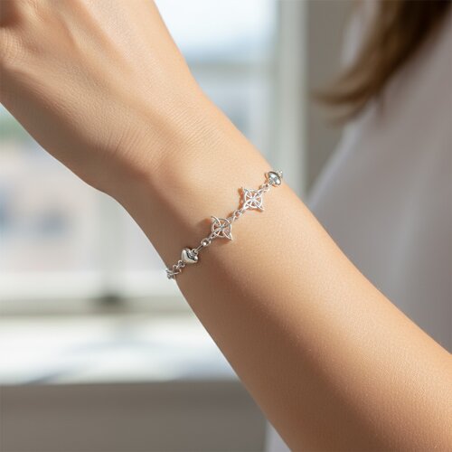 Pulsera Nudo de Brujas Corazones Infinitos