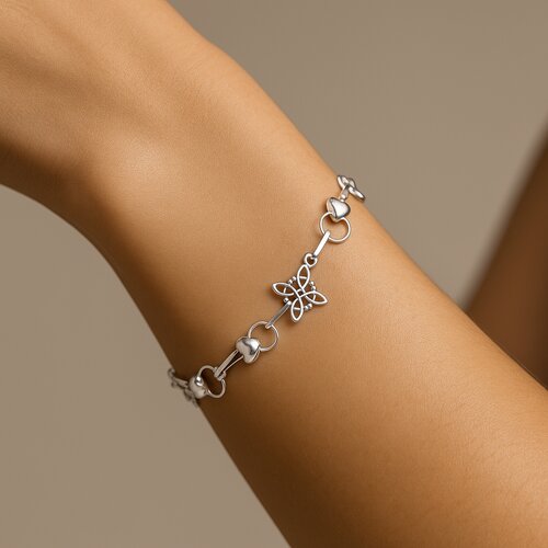 Pulsera Nudo de Brujas Corazones Circulos