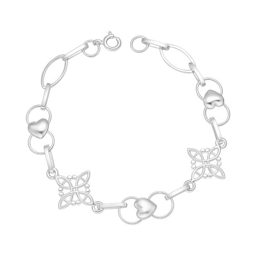 Pulsera Nudo de Brujas Corazones Circulos