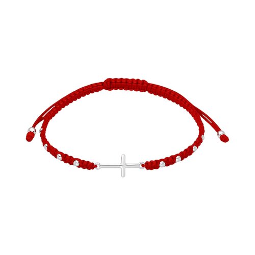 Pulsera Hilo Rojo Ajustable Cruz Esferas