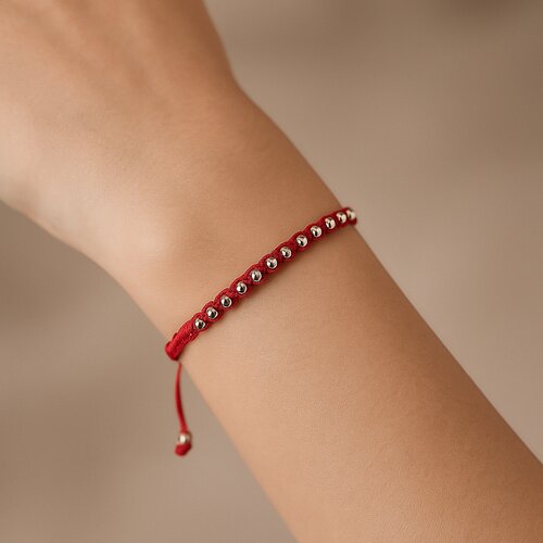 Pulsera Hilo Rojo Ajustable Esferas