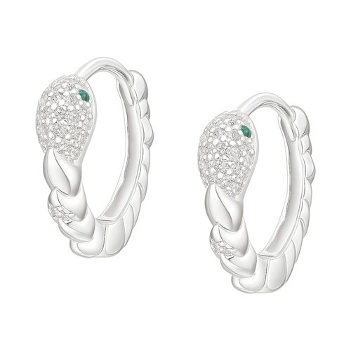 Argolla Huggie Serpiente Circones Esmeralda 14 mm