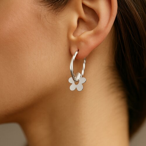 Argolla Facetada Flor 20 mm