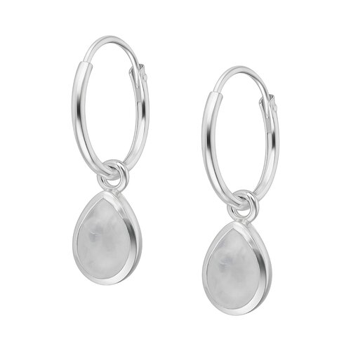 Argolla Gota Piedra Luna 12 mm