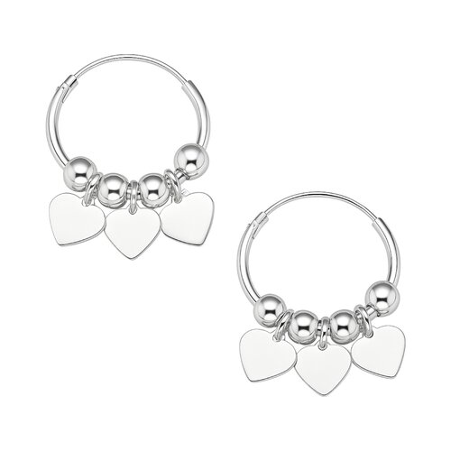 Argolla Esferas Corazones 14 mm