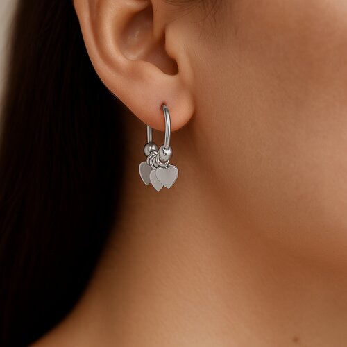 Argolla Esferas Corazones 14 mm