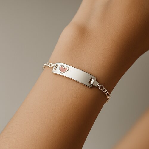 Pulsera Piocha Corazón Esmaltado 15 cm