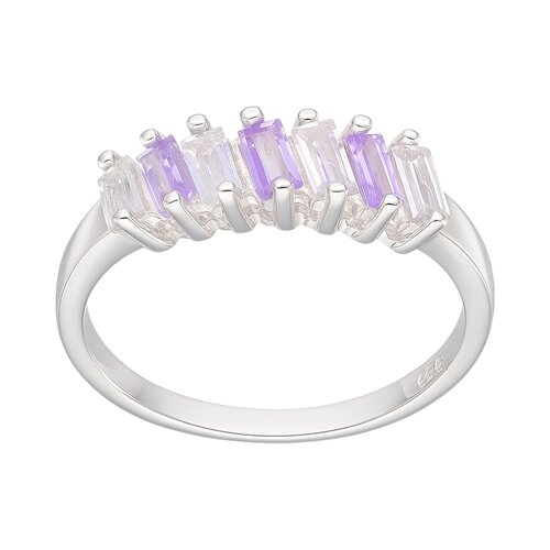 Anillo Cintillo Circones Baguette Lila