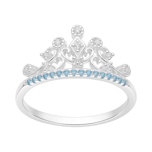 Anillo Corona Circones Agua Marina