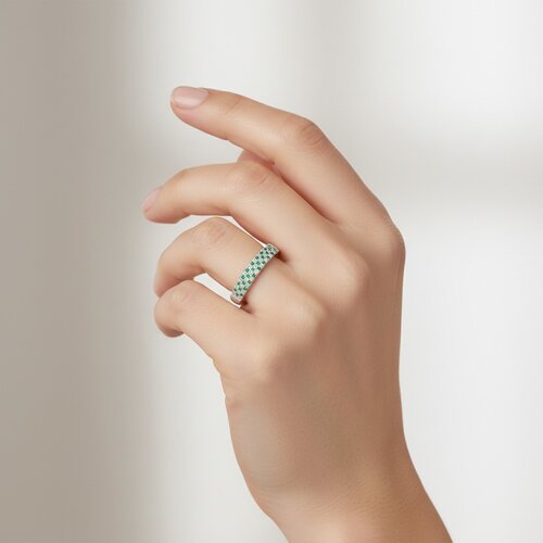 Anillo Cintillo Circones Esmeralda