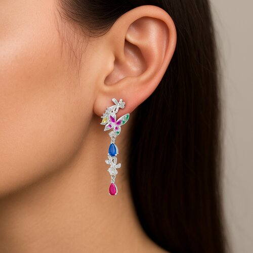 Aro Mariposa Flor Circones Multicolor