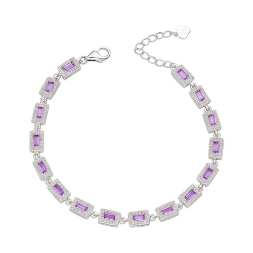 Pulsera Rectangular Circones Baguette Violeta
