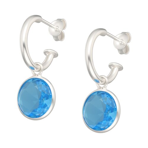 Semi Argolla Cristal Celeste 14 mm