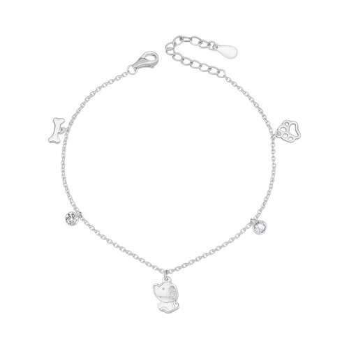 Pulsera Patita Huesito Perrito Cristales Hechos con Swarovski®