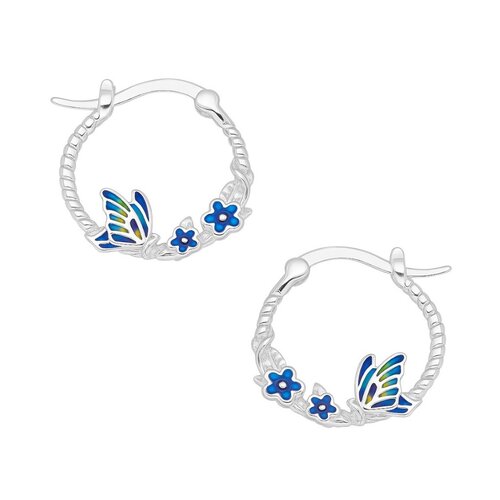 Argolla Mariposa Flores Esmaltadas 17 mm