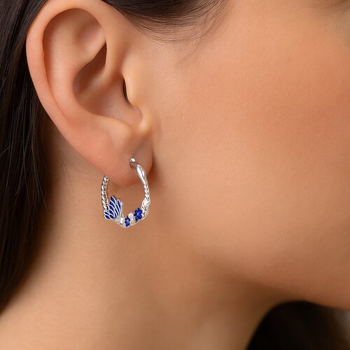 Argolla Mariposa Flores Esmaltadas 17 mm