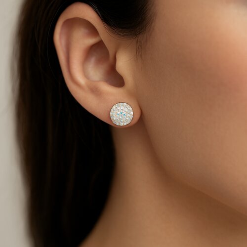 Aro Media Esfera Hecho con Cristal Swarovski® Tornasol 12 mm