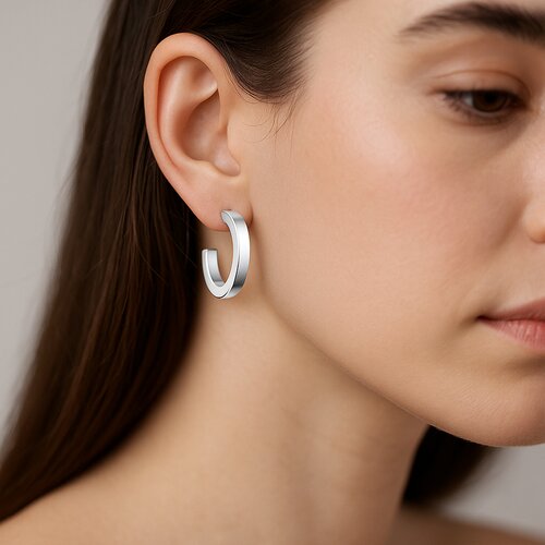 Semi Argolla Corte Cuadrado 20 mm