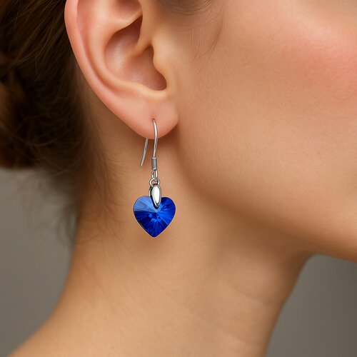 Aro Corazón Hecho con Cristal Swarovski® Azul