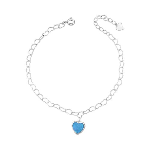 Pulsera Corazones Ópalo Azul