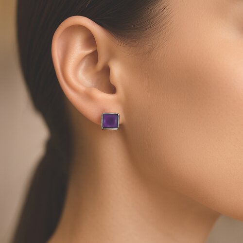 Aro Cuadrado Morado Metalizado