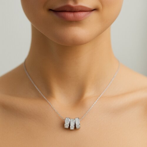 Collar Círculos Circones Baguette