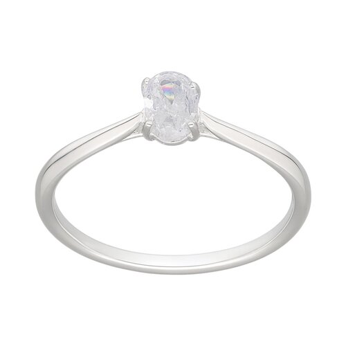 Anillo Solitario Circón Ovalado