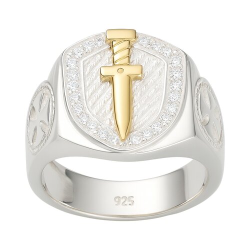 Anillo Sello Espada en Oro Circones