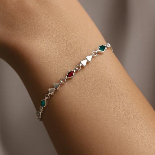 Pulsera  Rombo Piedras Naturales Multicolor