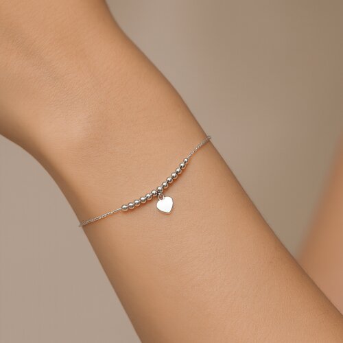 Pulsera Ajustable Esferas Corazón