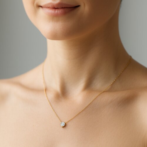 Collar Circón Punto de Luz 4 mm