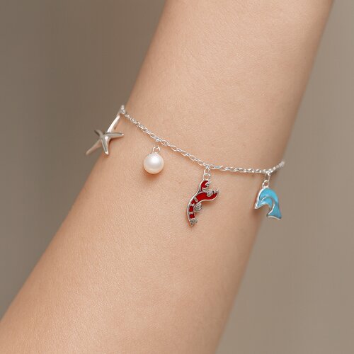 Pulsera Perlas Estrella de Mar Delfín Langosta Esmaltada