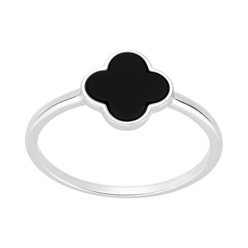 Anillo Trébol de la Suerte Ónix