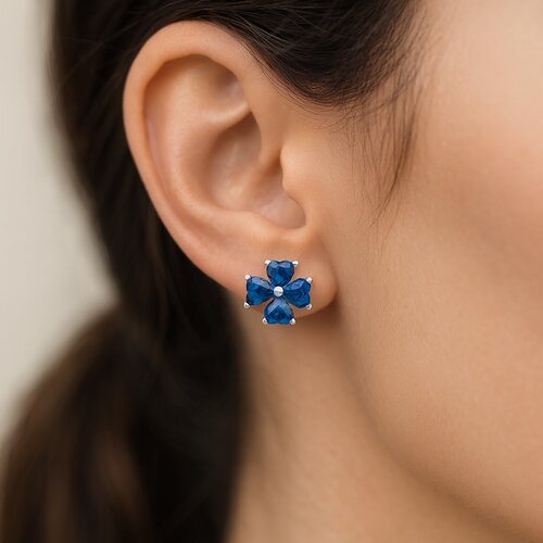 Aro Flor Circones Zafiro