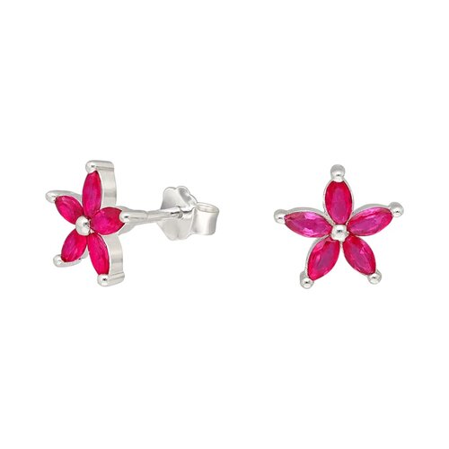 Aro Flor Circones Rubí