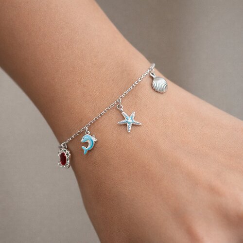 Pulsera Almeja Estrella de Mar Delfín Cangrejo Circones Multicolor