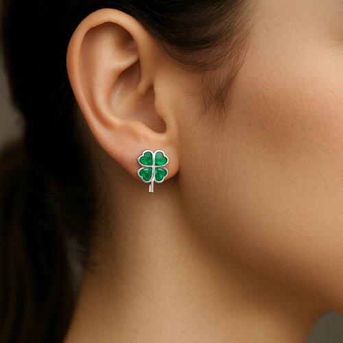 Aro Trébol Circones Esmeralda