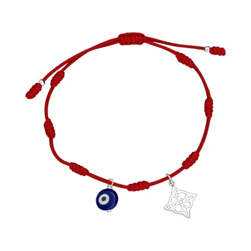 Pulsera Hilo Rojo Ajustable Ojo Turco Nudo de Brujas