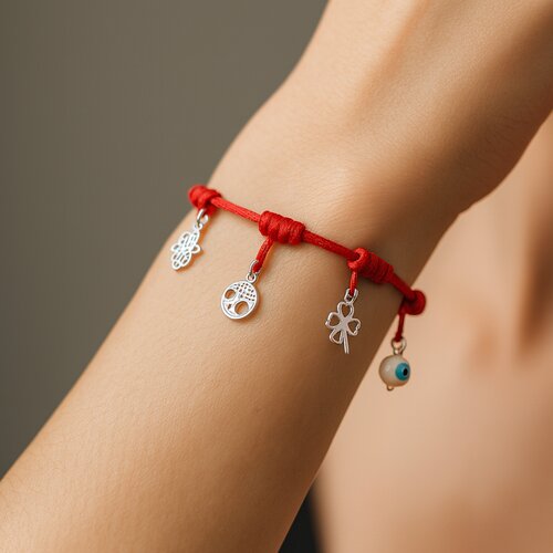 Pulsera Hilo Rojo Ajustable Amuletos de la Suerte