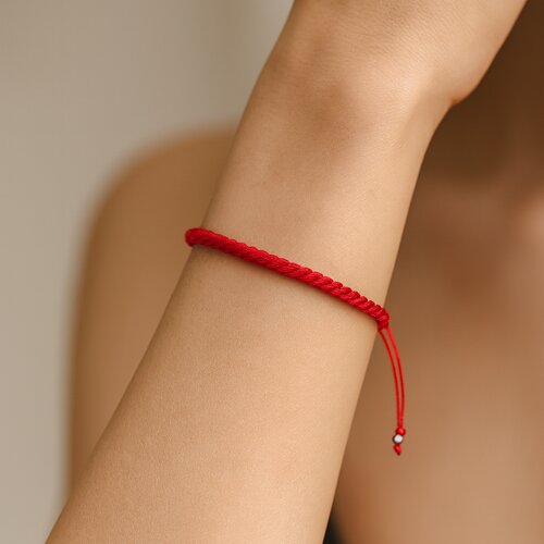 Pulsera Hilo Rojo Ajustable Trenzada
