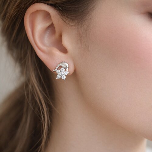 Aro Delfín Flor Circón