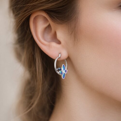 Argolla Colibrí Esmaltado Multicolor 17 mm