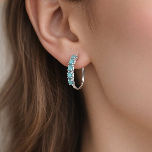 Piercing Argolla Circones Agua Marina 10 mm