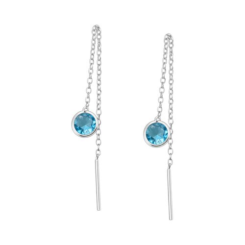 Aro Pasador Circón Agua Marina