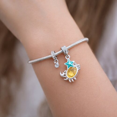 Colgante Charm Cangrejo Estrella de Mar Circón Multicolor